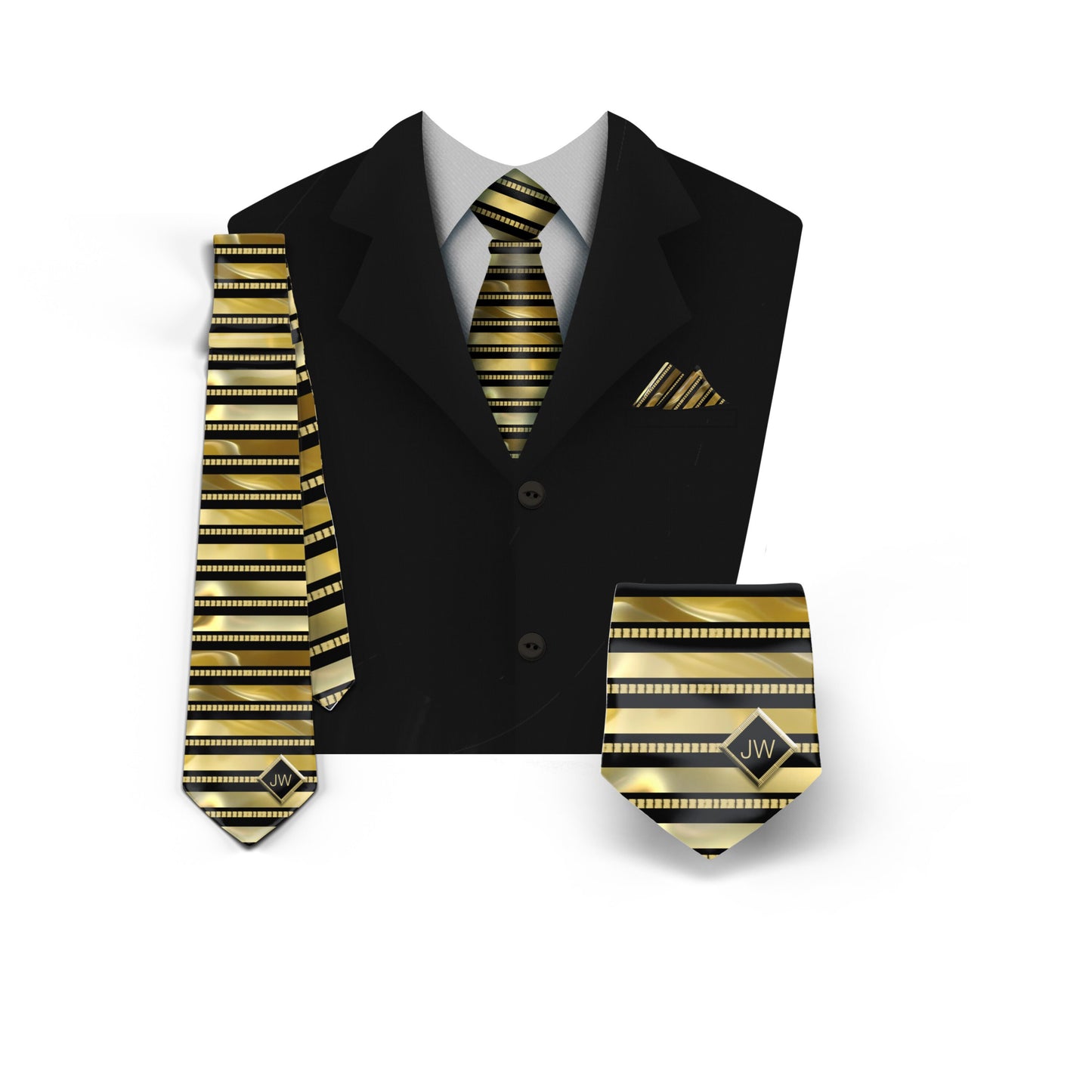 JW theme Neckties “Gold Stripes” JW.ORG neckties. Gift jw gifts