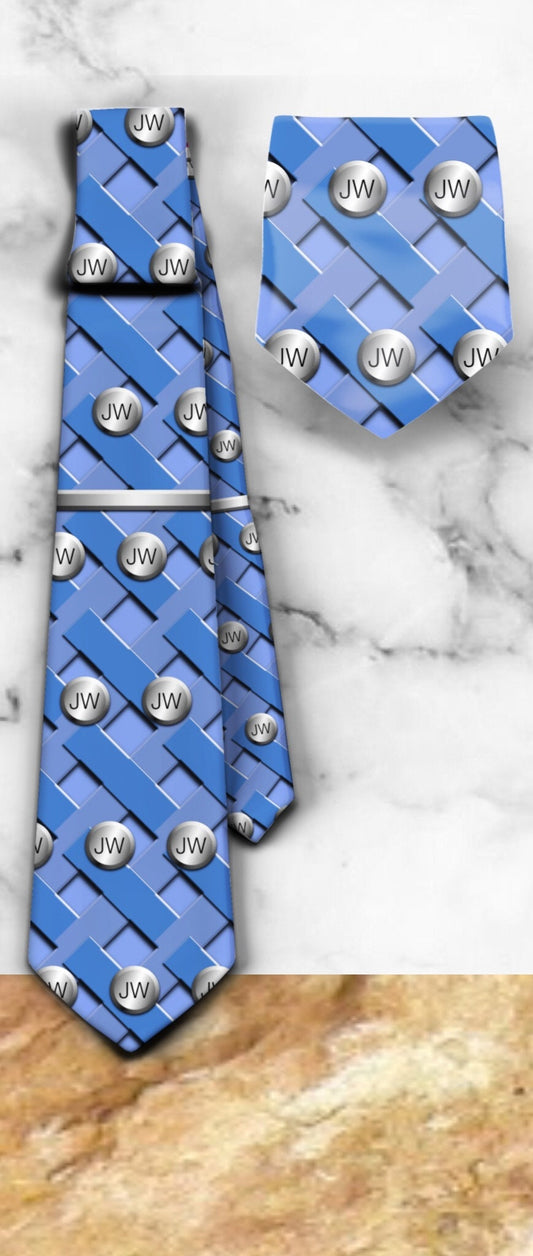 JW theme Neckties "JW lattice” standard size 58" or XL 62” custom jw.org neckties. Gift, Pioneer School.