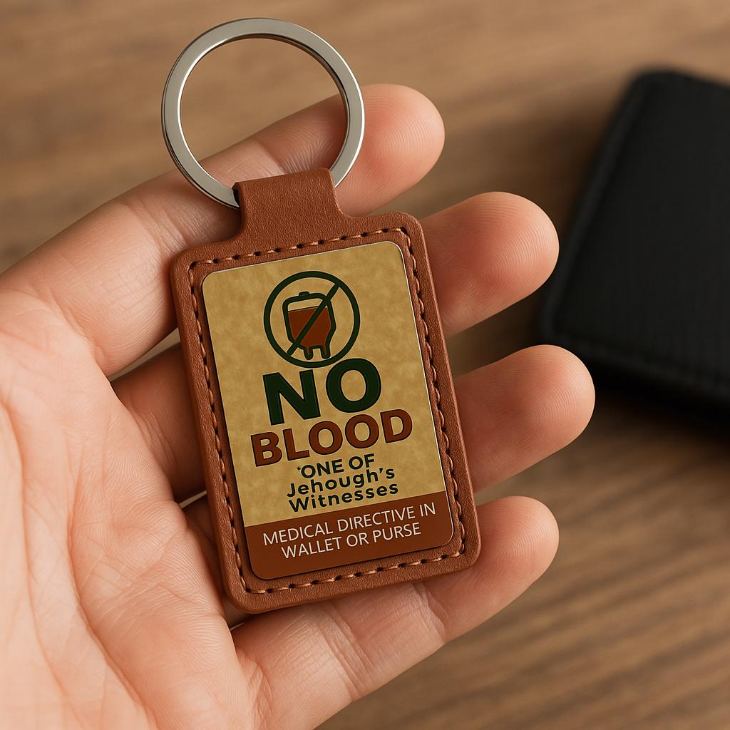 Jw theme keychains Pu leather , JW.Org NO BLOOD on of Jehovah’s Witnesses.