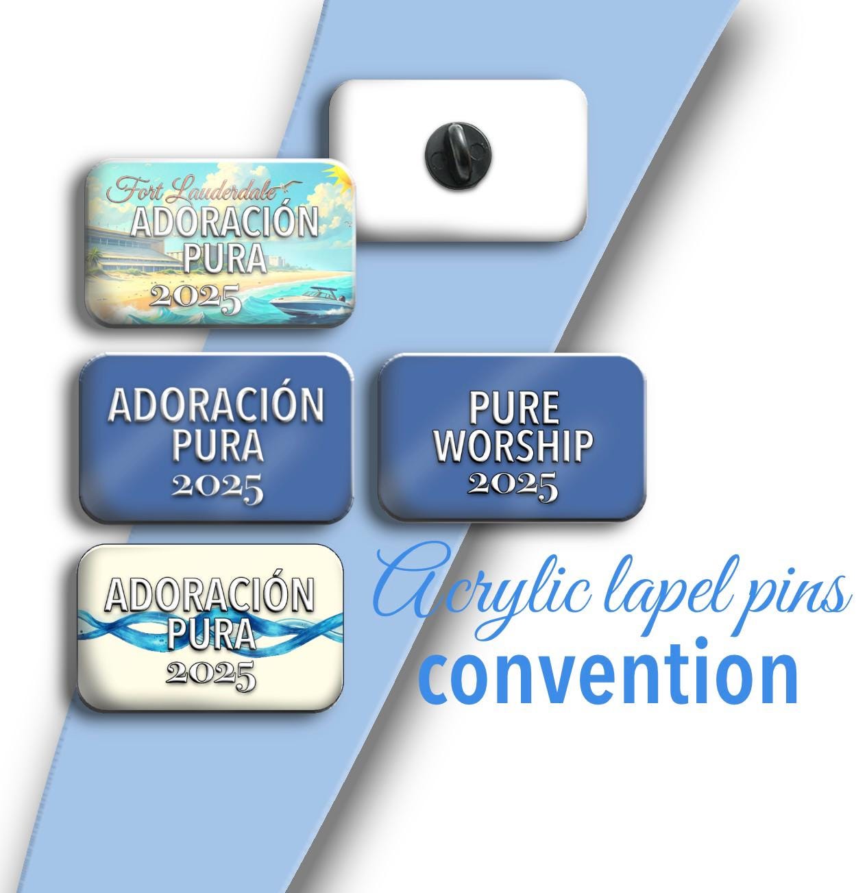 JW Lapel pin . 1”X1” Regional Convention “Declare the good news ” 2024 - acrylic.