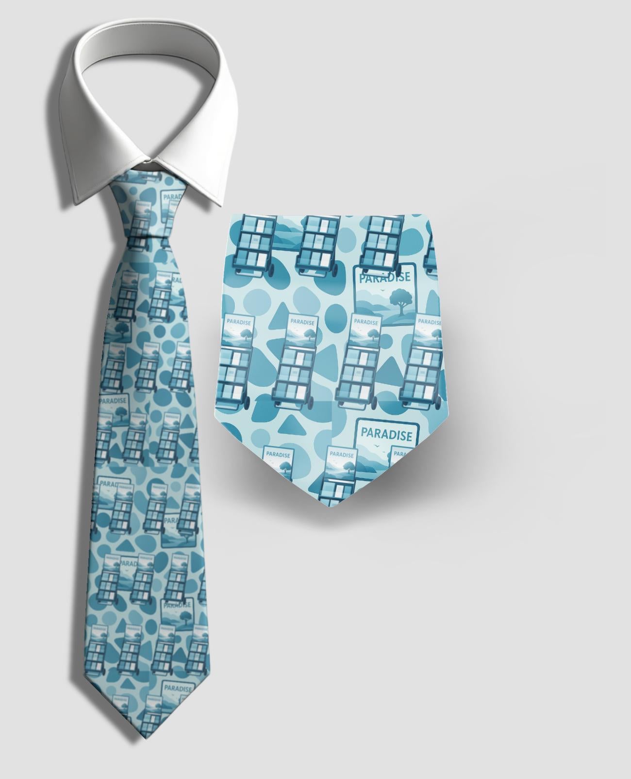 JW theme Neckties "witnessing Cart" standard size 58" or XL 62” custom jw.org neckties. Gift, Pioneer School. # witness cart white blue