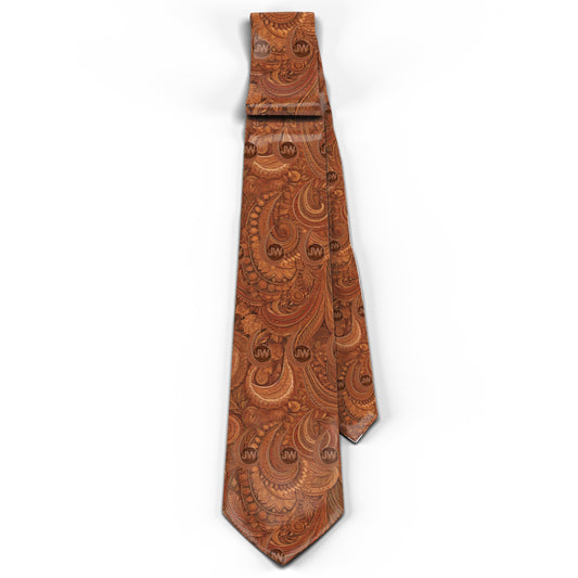 JW theme Neckties "Jw Copper Paisley" standard size 58" or 62 “ extra long. JW.ORG neckties. Gift, Pioneer School. #copper Paisley tie