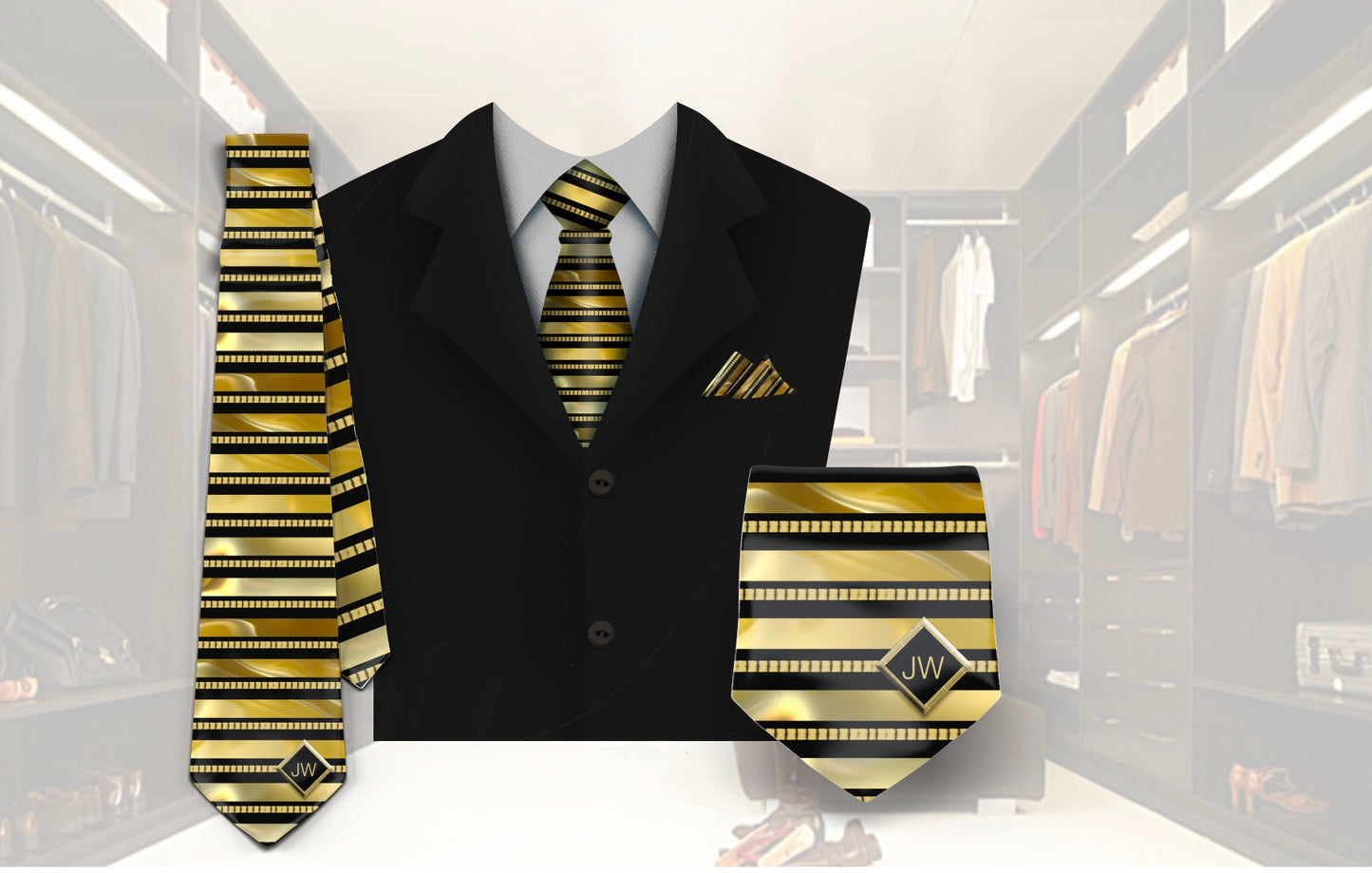 JW theme Neckties “Gold Stripes” JW.ORG neckties. Gift jw gifts