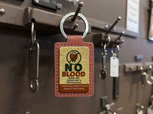 Jw theme keychains Pu leather , JW.Org NO BLOOD on of Jehovah’s Witnesses.