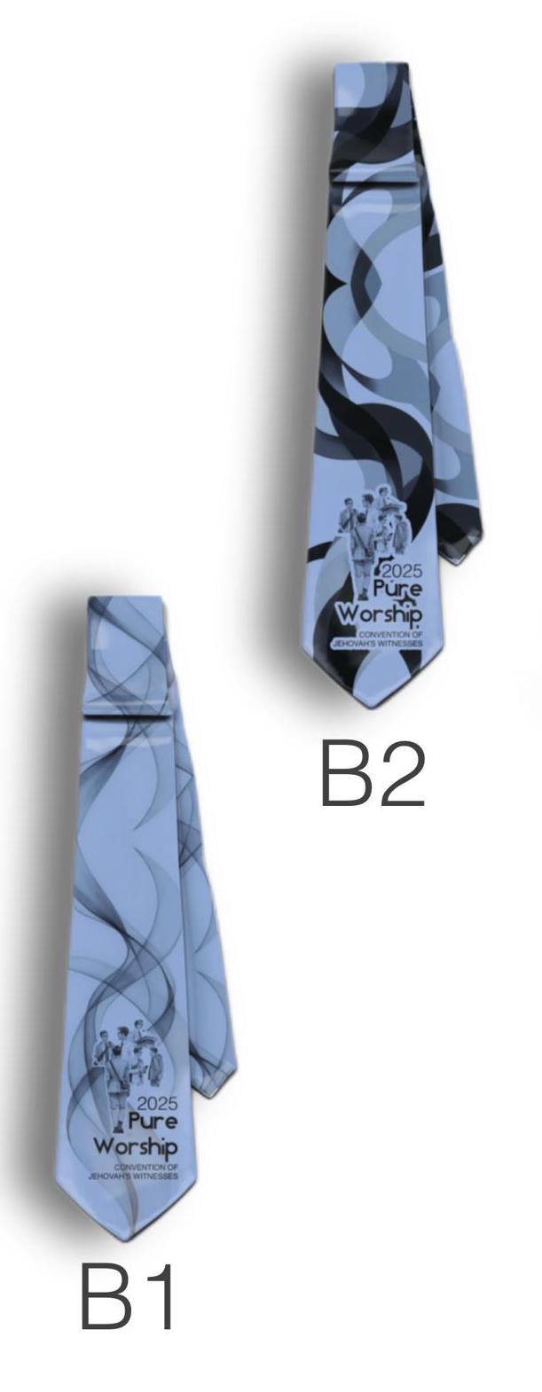 JW theme Neckties 2025 Regional Convention "Pure Worship" standard size 58” custom jw.org neckties. # cream, blue, red white.