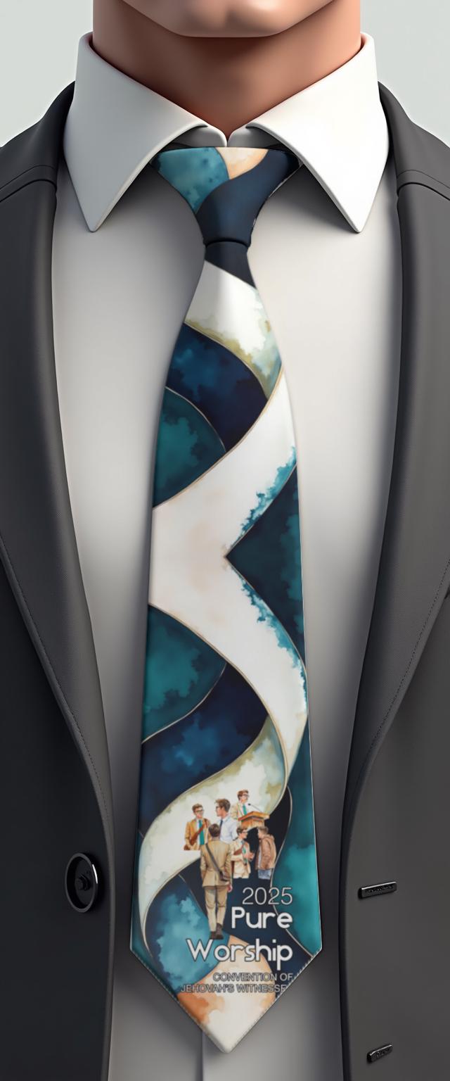 JW theme Neckties 2025 "PURE WORSHIP" standard size 58" custom jw.org neckties.