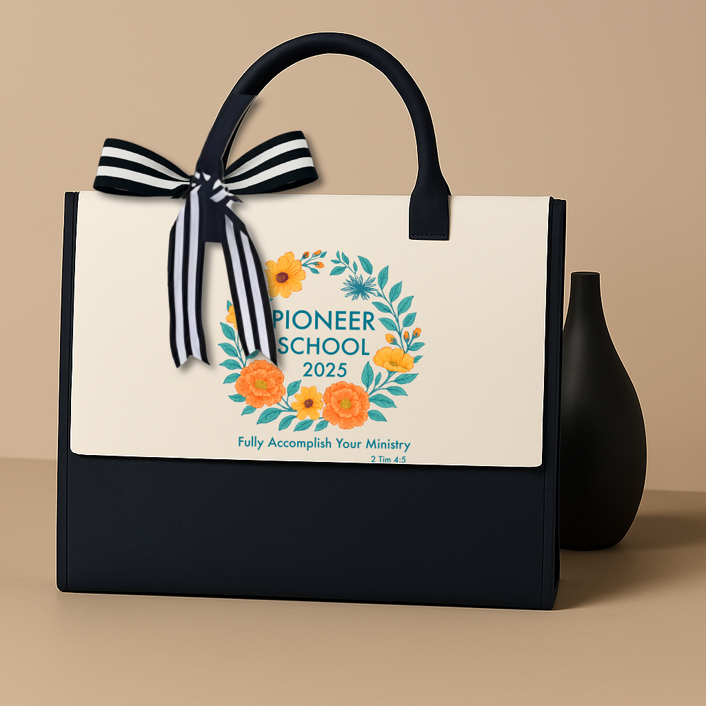 JW Pioneer school modern tote bag. 15.8 × 11.8 × 6.8 inches