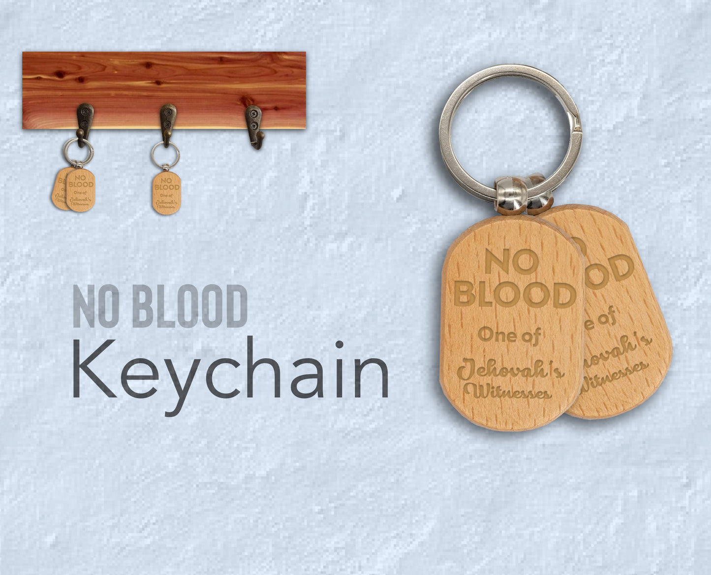 JW NO Blood wood keychain oval