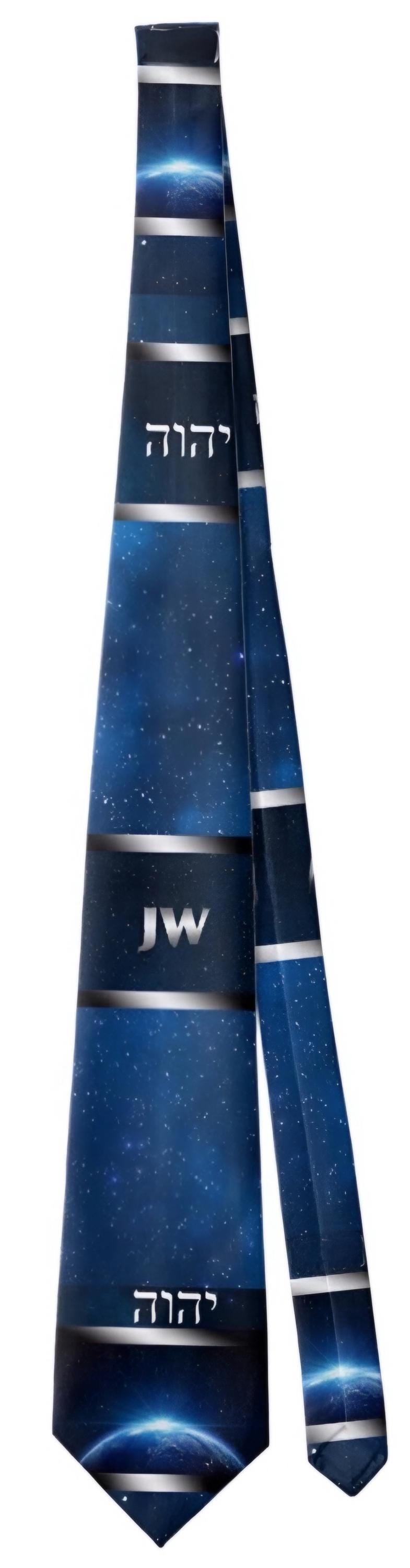 JW theme Neckties "the creator" standard size 58" or XL 62” custom jw.org neckties. Gift, Pioneer School. # blue