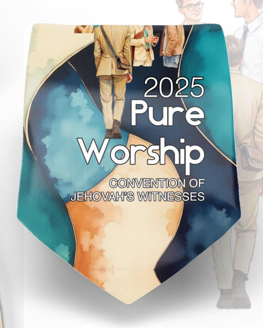 JW theme Neckties 2025 "PURE WORSHIP" standard size 58" custom jw.org neckties.