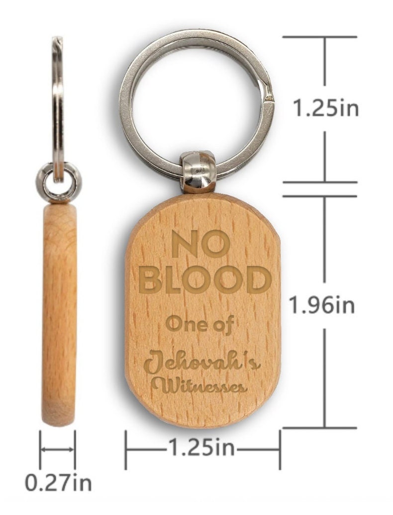 JW NO Blood wood keychain oval