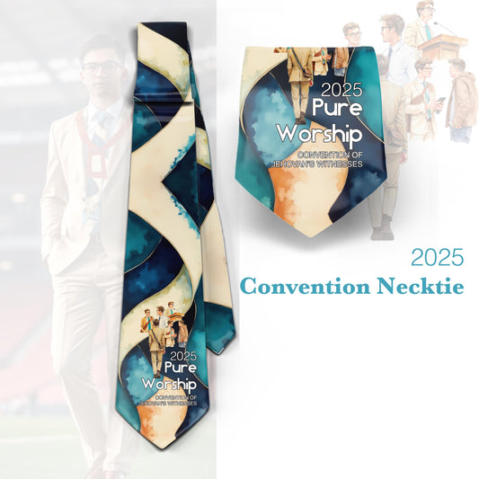 JW theme Neckties 2025 "PURE WORSHIP" standard size 58" custom jw.org neckties.