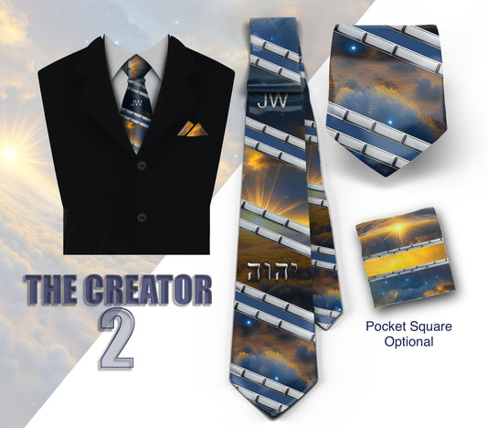 JW theme Neckties "the creator 2” standard size 58" or XL 62” custom jw.org neckties. Gift, Pioneer School. # galaxy