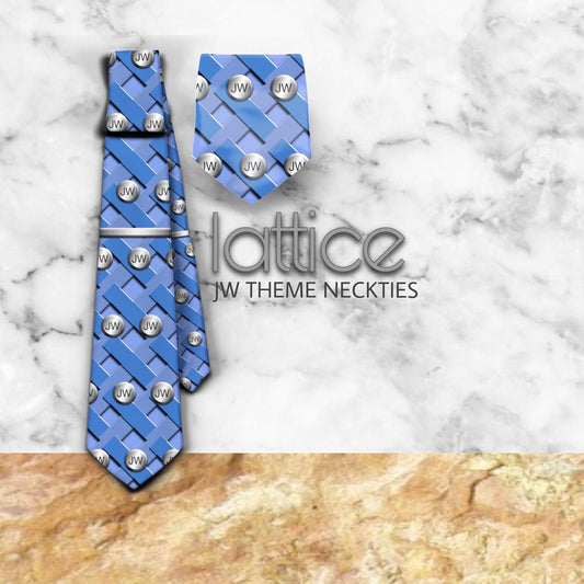 JW theme Neckties "JW lattice” standard size 58" or XL 62” custom jw.org neckties. Gift, Pioneer School.
