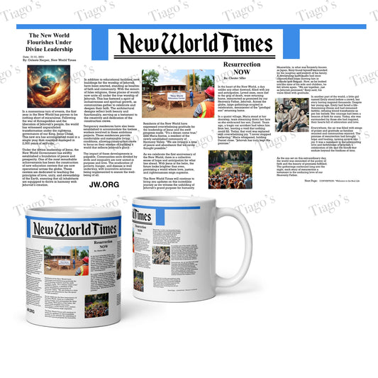 JW.ORG "New world Times" 11 & 15 oz mug. Jw pioneer gifts / baptism/Elder Gifts. Imagine the new world