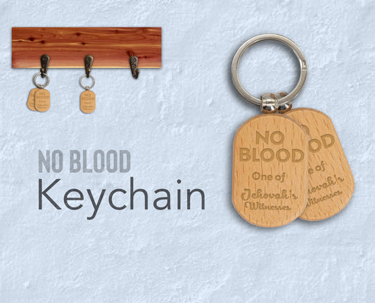 JW  NO Blood wood keychain oval