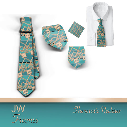 JW theme Neckties "jw frames" standard size 58” custom jw.org neckties. Gift Pioneer School. # frames