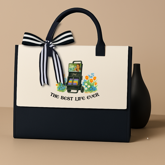 JW Theme pioneer school modern tote bag. 2025 15.8 × 11.8 × 6.8 inches (40 × 30 × 17 cm #witness cart best life ever.
